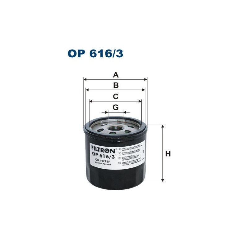 OP616/3 Filtr Oleju Filtron