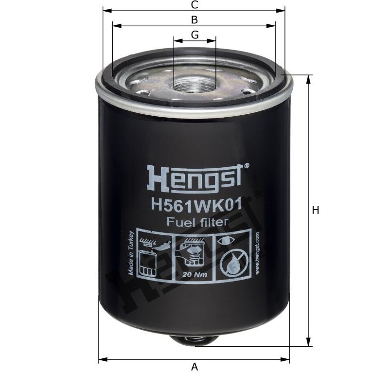 H561WK01 Filtr paliwa Hengst