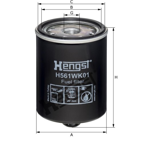 H561WK01 Filtr paliwa Hengst