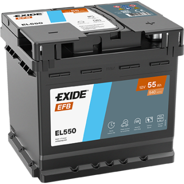 Akumulator EXIDE 12V 55Ah/540A (P+) 207x175x190 B13 - START&STOP EFB - EL550