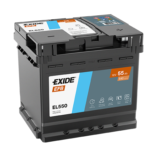 Akumulator EXIDE 12V 55Ah/540A (P+) 207x175x190 B13 - START&STOP EFB - EL550